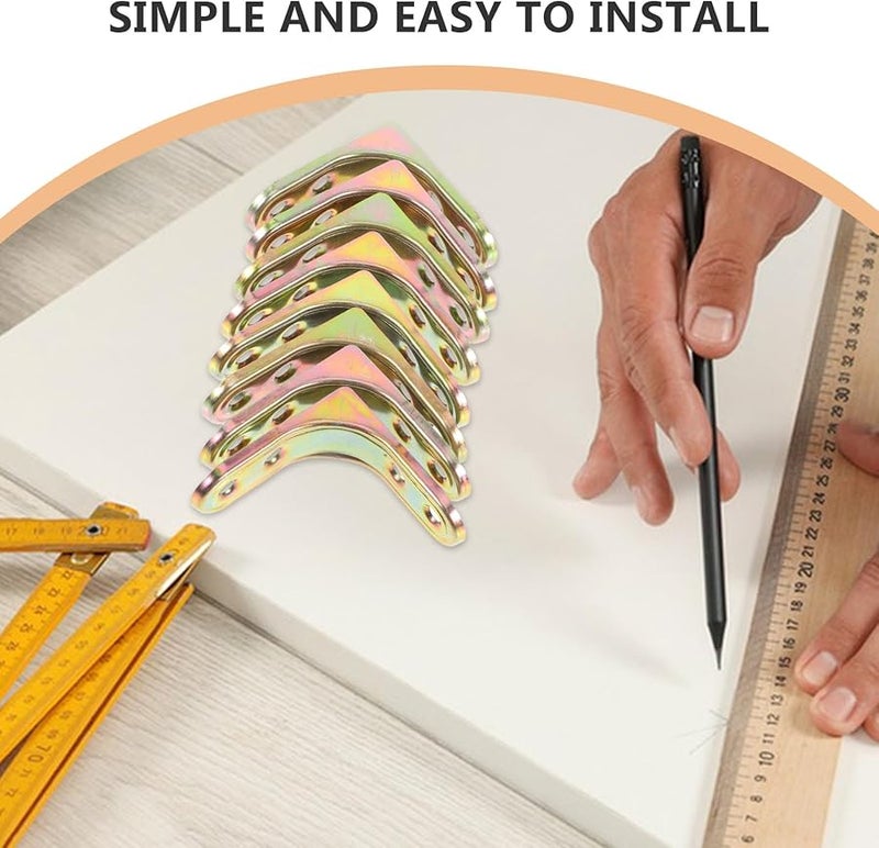 Artibetter 8Pcs Heavy Duty L Shaped Corner Brackets 50X50X20Mm Cold Rolled Steel For Furniture Desk Support - Image 4