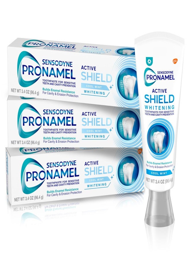 Sensodyne Pronamel Active Shield Whitening Enamel Toothpaste, Cool Mint - 3.4 Ounces x 3 - Image 1