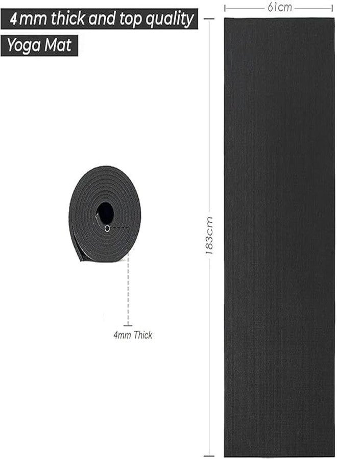 WARISI Yoga Mats for Women and Men NBR Material with Carrying Strap, Extra Thick Exercise Mats for Workout Yoga Mat for Women for Workout, Yoga, Fitness, Exercise Mat Anti Slip Yoga Mats (4mm) (Blue) - Image 4