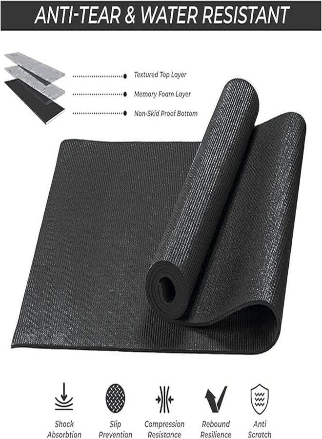 WARISI Yoga Mats for Women and Men NBR Material with Carrying Strap, Extra Thick Exercise Mats for Workout Yoga Mat for Women for Workout, Yoga, Fitness, Exercise Mat Anti Slip Yoga Mats (4mm) (Blue) - Image 5