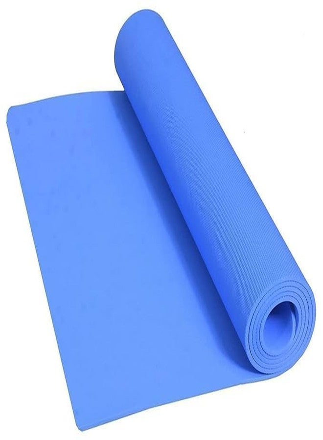 WARISI Yoga Mats for Women and Men NBR Material with Carrying Strap, Extra Thick Exercise Mats for Workout Yoga Mat for Women for Workout, Yoga, Fitness, Exercise Mat Anti Slip Yoga Mats (4mm) (Blue) - Image 1