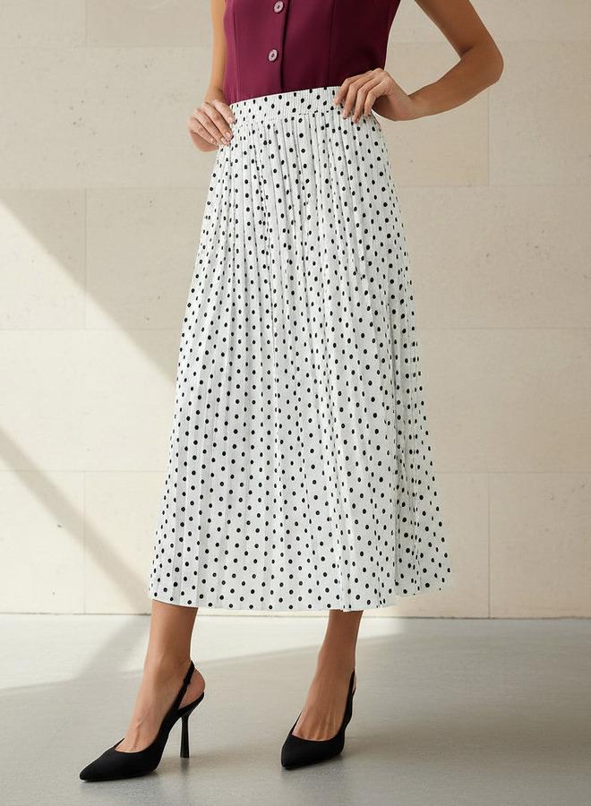 تواكستريمز تنورة ماكسي مطوية بخصر مطاطي من - Image 1