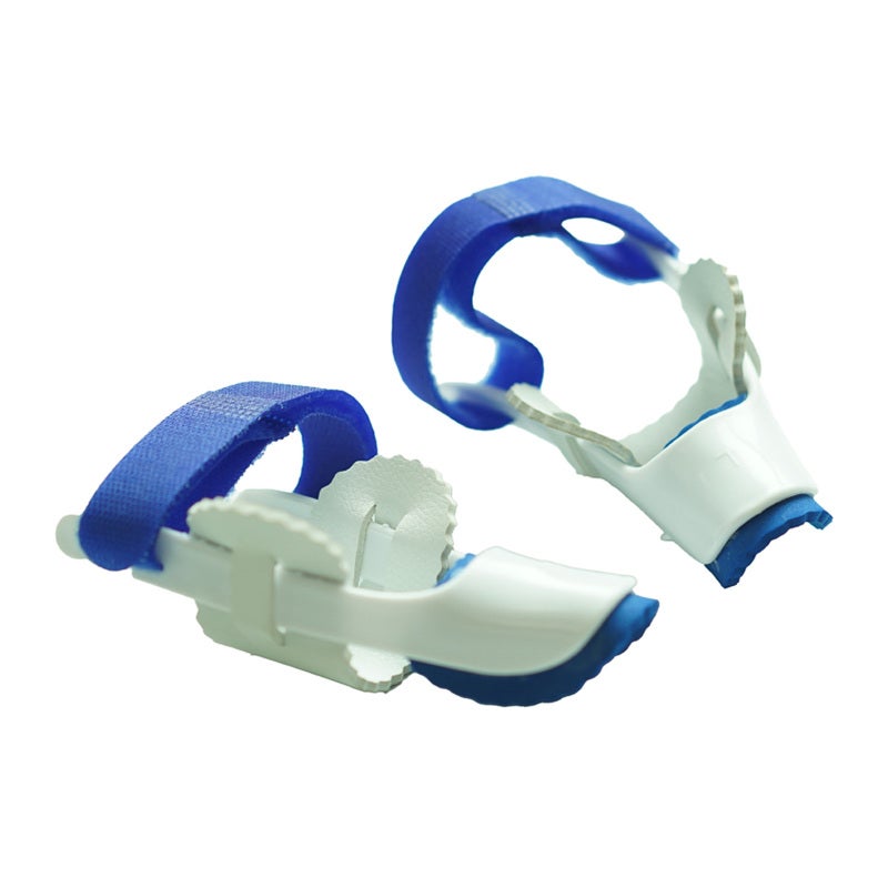 Bunion Corrector Blue & White Stable Adjustable Skin-Friendly Material - Ergonomic Bracket Gentle Constant Pressure Big Toe Straightener for Bunion Pain Relief Night Wear - Image 1