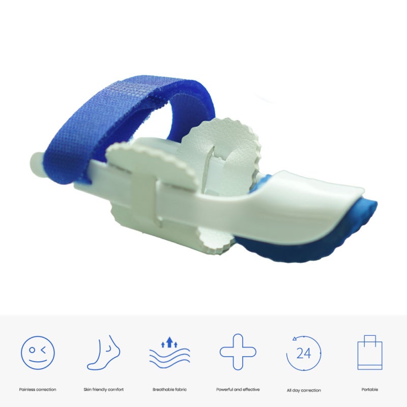 Bunion Corrector Blue & White Stable Adjustable Skin-Friendly Material - Ergonomic Bracket Gentle Constant Pressure Big Toe Straightener for Bunion Pain Relief Night Wear - Image 5