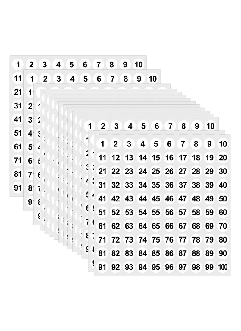 phomemo - 50 Sheets 1 to 100 Vinyl Consecutive Number Stickers Small Round Labels Inventory, Storage Organizing Stickers for Indoor Outdoor, Storage, Organizing, Boxes, Bins, Toolbox, Locker (White) - Image 1