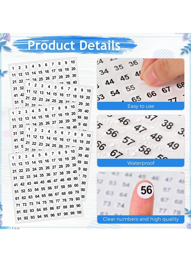 phomemo - 50 Sheets 1 to 100 Vinyl Consecutive Number Stickers Small Round Labels Inventory, Storage Organizing Stickers for Indoor Outdoor, Storage, Organizing, Boxes, Bins, Toolbox, Locker (White) - Image 1