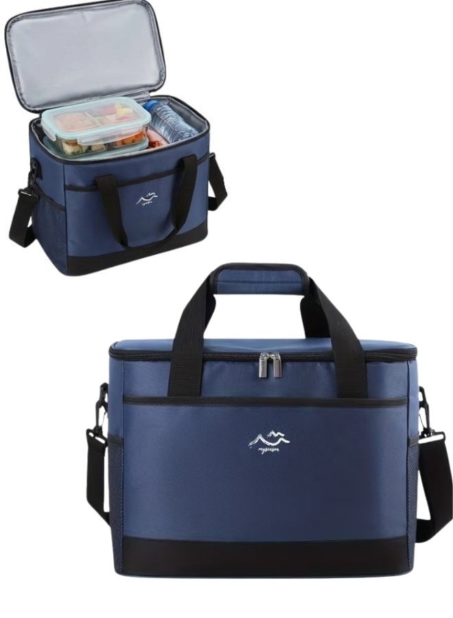 Leakproof 26L Cooler Tote Bag – Extra Large Reusable Thermal Lunch Bag with Food-Safe Aluminum Foil Lining, Waterproof Oxford Fabric, Detachable Shoulder Strap & Thick Handles – Ideal for Work, Travel, Outdoor Activities, Picnic, and Beach - Image 1