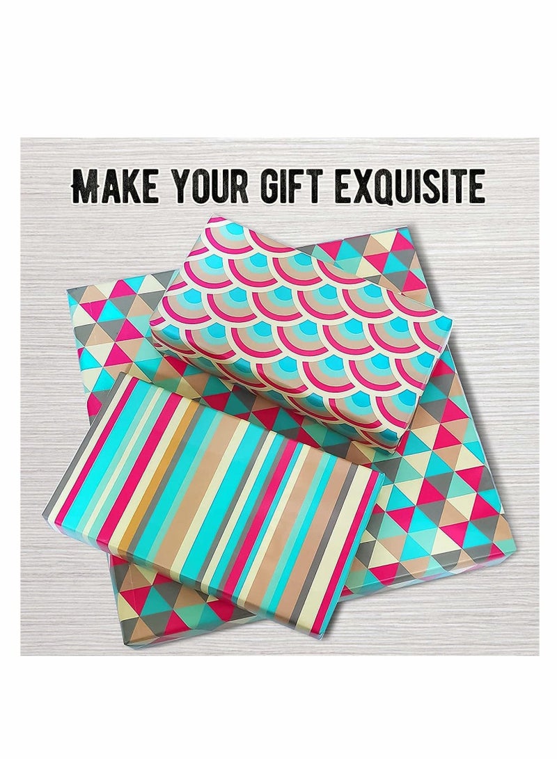 KASTWAVE Birthday Wrapping Paper, Happy Birthday Wrapping Paper Recycled Gift Wrapping Paper, Gift Wrap Set for Birthday, Bridal Baby Shower, Weddings, Graduations, Women, Men, Boy, Girl, All Occasion - Image 3