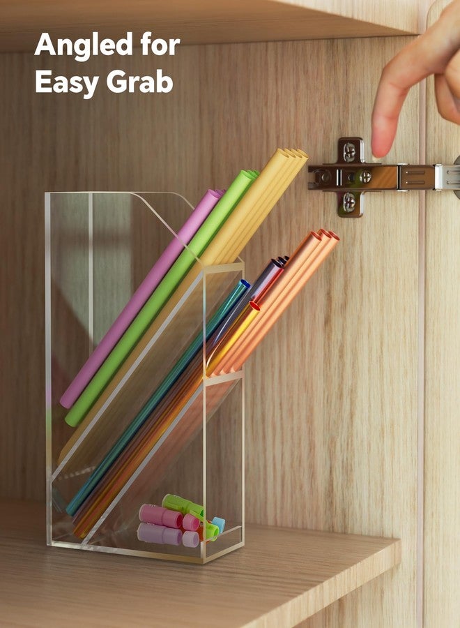 NiHome Straw Holder for Kitchen Cabinet Door, Large Capacity Dual Compartments for 10-12 Inch Straws, Angled Design for Easy Access, Extra Bottom Storage for Caps, Horizontal or Vertical Placement - Image 3