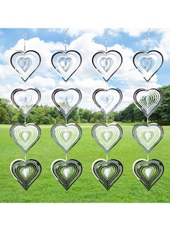 Generic Bird Scare Discs Set Metal Holographic Highly Heart Reflective Double Sided Bird Reflectors for Windows Sparkly Wind Spinners Outdoor Garden Devices Decoration for Scare Birds Away 4 Strings  - Image 1