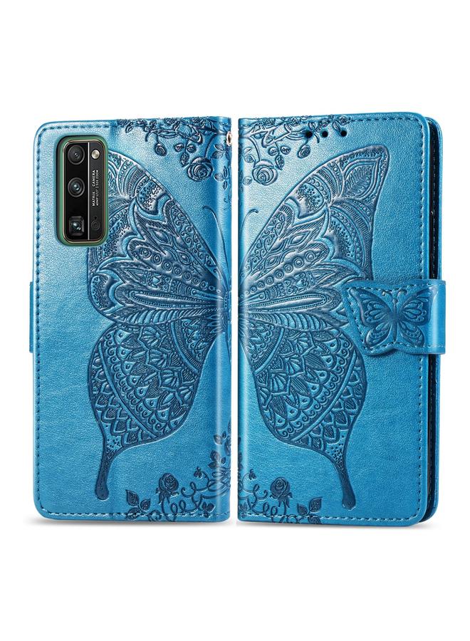 S-TOP Case For Huawei Honor 30 Pro Butterfly Love Flower Embossed Horizontal Flip Leather Case with Bracket / Card Slot / Wallet / Lanyard - Image 1
