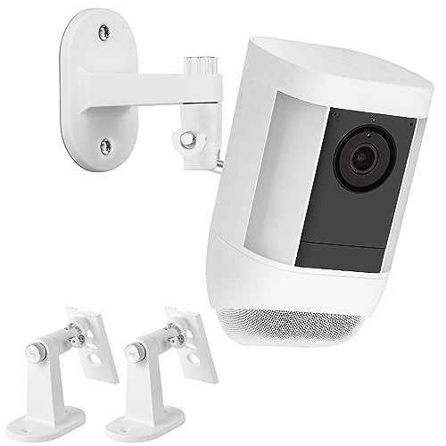 ALERTCAM 2Pack Security Wall Mount for Ring Spotlight Cam Battery and Ring Spotlight Cam PlusPro Battery 360 Adjustable IndoorOutdoor Mounting Bracket for Your Surveillance Camera System White - Image 1