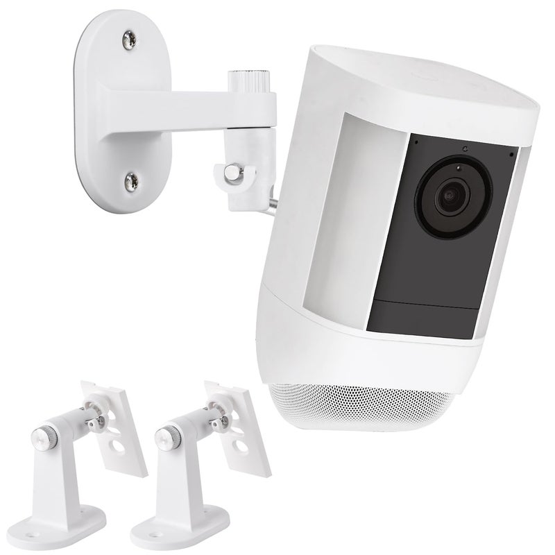 ALERTCAM 2Pack Security Wall Mount for Ring Spotlight Cam Battery and Ring Spotlight Cam PlusPro Battery 360 Adjustable IndoorOutdoor Mounting Bracket for Your Surveillance Camera System White - Image 2