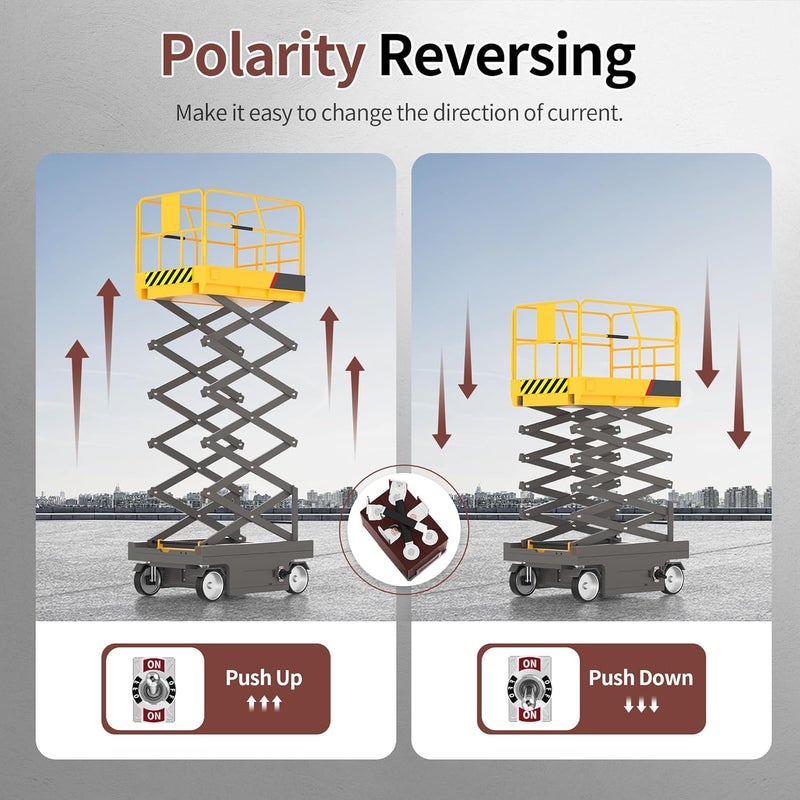 DAIERTEK Latching Reverse Polarity Switch 12V 30A 3 Position Toggle Switch Waterproof DPDT 4 Pin ON Off ON Toggle Switch with Cover for RV Jack DC Motor - Image 3