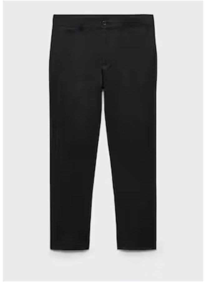 Mango Man - Casual Slim Fit Linen Pants - Image 1