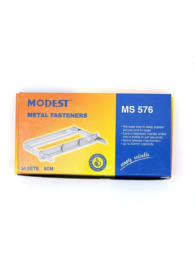 MODEST FILE FASTENERS METAL SILVER MS576 - Image 1