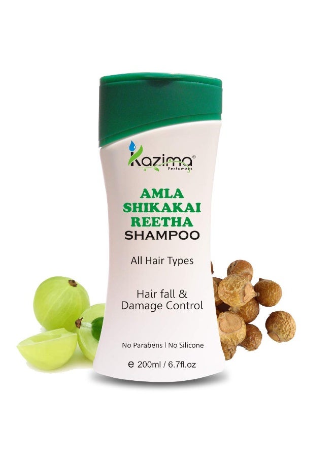 KAZIMA Amla Shikakai Reetha Shampoo With Milk Protein, Multivitamins, 200 ml (Pack of 2) - Image 3