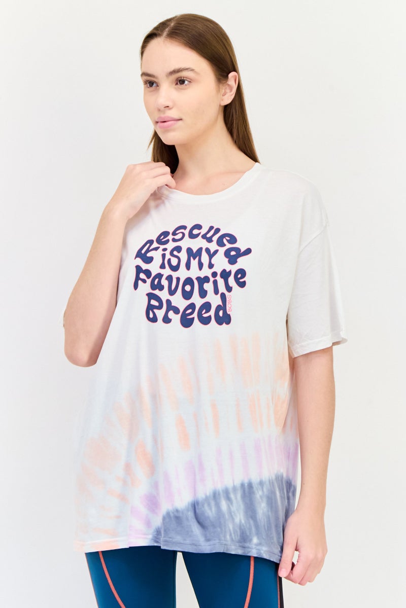 SKECHERS Women Sportswear Fit Short Sleeve Outdoor T-Shirt, Multicolor - Image 1