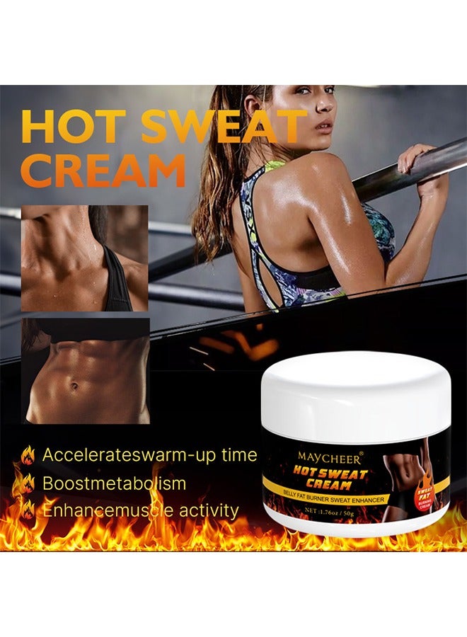 MAYCHEER Hot Sweat Cream, Belly Fat Burner Sweat Enhancer,Slimming And Fat Burning Cream,Moisturizing, Firming, Cellulite Reduction, And Weight Loss Solution 50g - Image 1