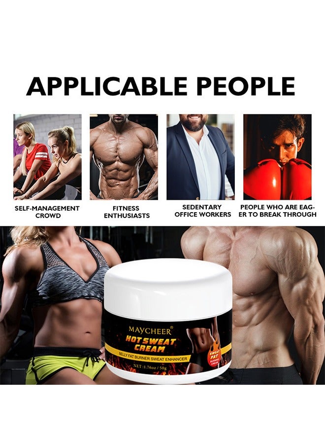 MAYCHEER Hot Sweat Cream, Belly Fat Burner Sweat Enhancer,Slimming And Fat Burning Cream,Moisturizing, Firming, Cellulite Reduction, And Weight Loss Solution 50g - Image 2