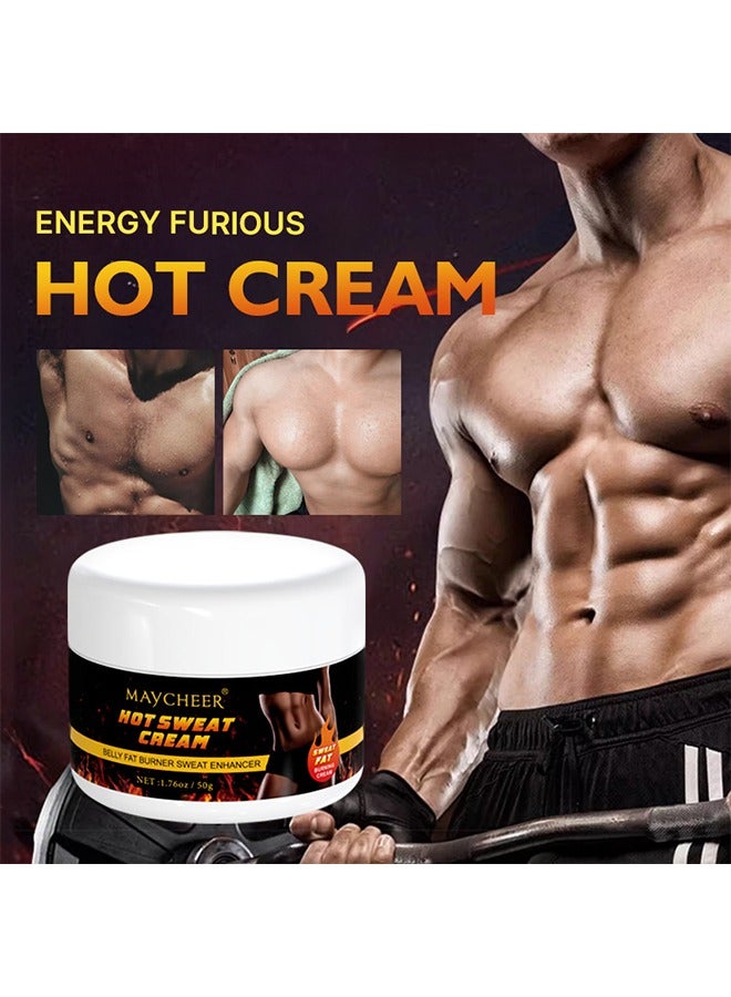 MAYCHEER Hot Sweat Cream, Belly Fat Burner Sweat Enhancer,Slimming And Fat Burning Cream,Moisturizing, Firming, Cellulite Reduction, And Weight Loss Solution 50g - Image 5