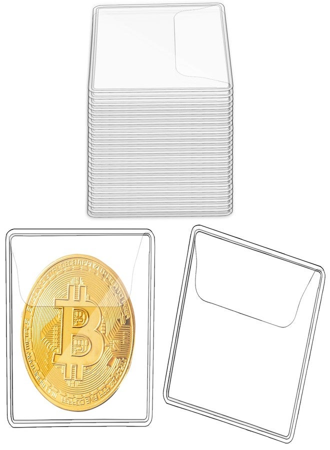 Ysglory 150Pcs Single Pocket Coin Flips Clear Coin Collector Protectors Individual Plastic Sleeves Holders Small Coin Pouch for Jewelry Storage Currency Collectors (2.2 x 2.2 Inch) (Rectangular) - Image 1