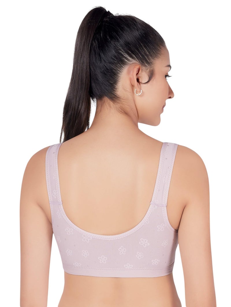 PLUMBURY Women Lightly Padded Front Button Open Maternity|Feeding| Nursing Bra, Grey, Size 44 - Image 3