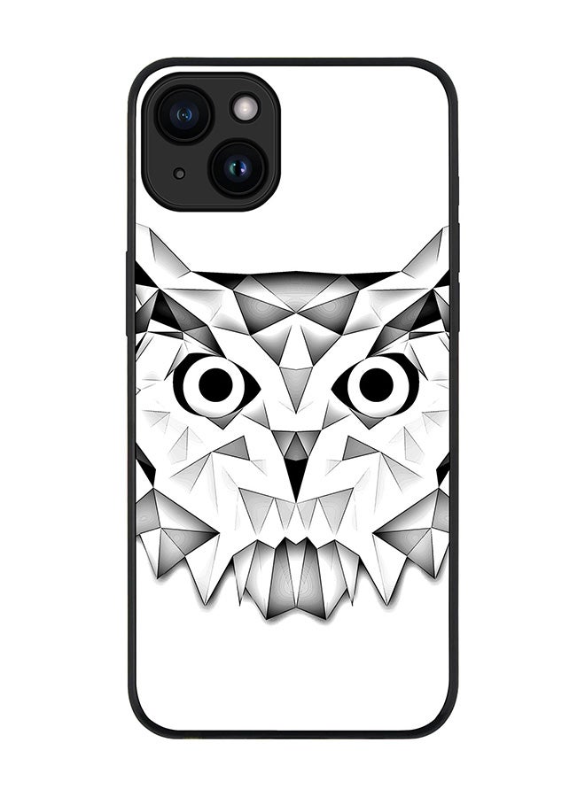 Stylizedd Cover for iPhone 15 Case Rugged Black Slim fit Soft Flexible Anti Drop TPU Gel Thin Protective Phone Cases - Poly Owl - Image 1