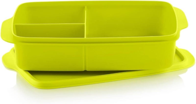 Tupperware Eco+ Divided Lunch Box, 1 Liter Capacity, Green