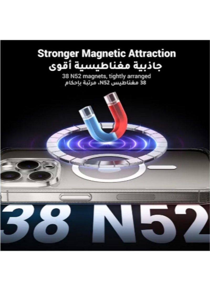 Generic - 16 Pro Max Magsafe Case Clear【N52 Stronger Magnets】【Shockproof Military-Grade Protection】Anti-Yellow&Anti-Scratch, Ultra Slim, Magnetic Magsafe Cover for iPhone 16 Pro Max Clear Clear - Image 1