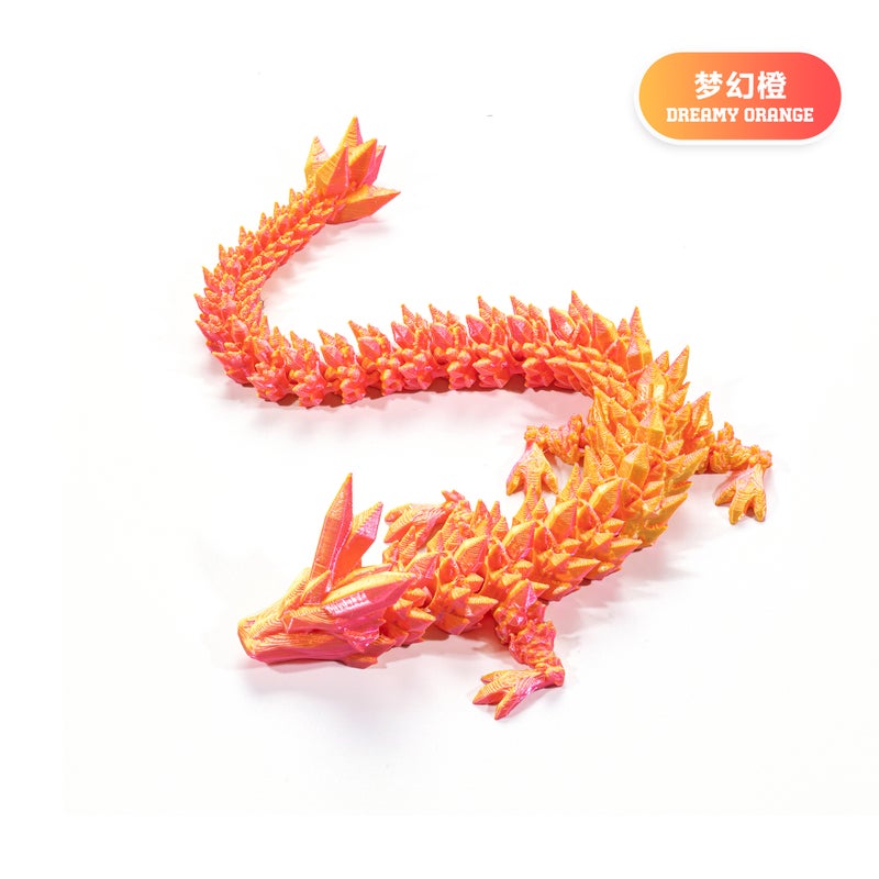3D Printed Crystal Gem Dragon Figurine Set – Movable Joints Modern Art Decoration - Image 1