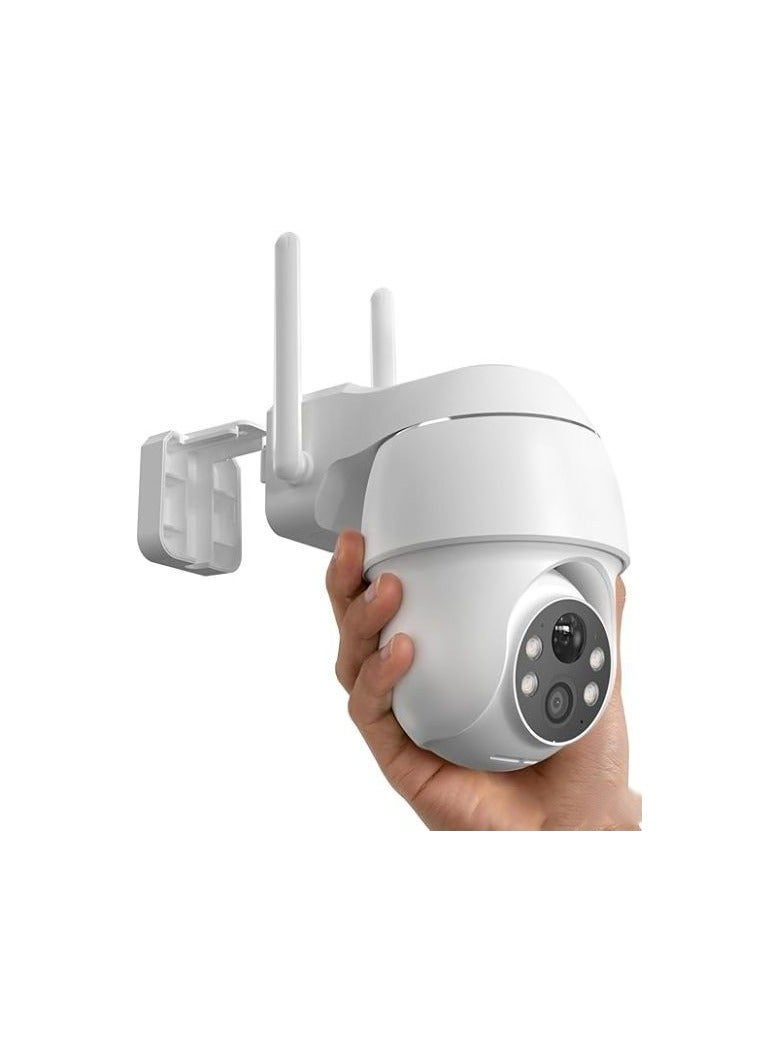 جهاز أمان خارجي 2K، وايرلس WLAN، رؤية ليلية بالألوان، كشف حركة وأشخاص، دوران 355°/90°، مقاوم للماء IP66، يعمل بالبطارية، تخزين سحابي