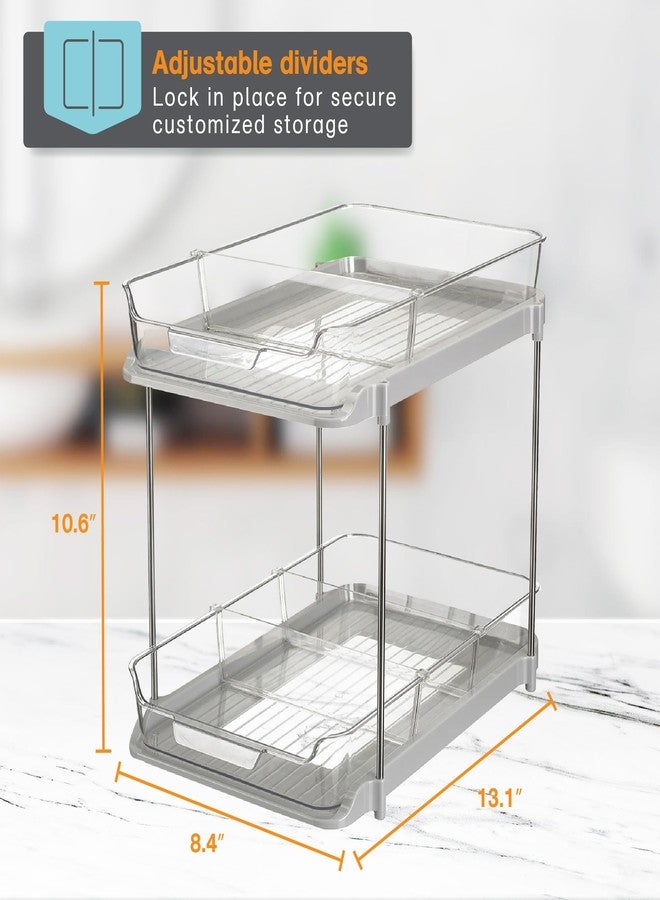 Polder 2-Tier Storage Caddy, Kitchen and Bathroom Organization and Storage, Under Sink Organizer with Plastic Shelves, Easy-to-Assemble Caddy Organizer, 8.4" x 13.1" x 10.1" - Image 5