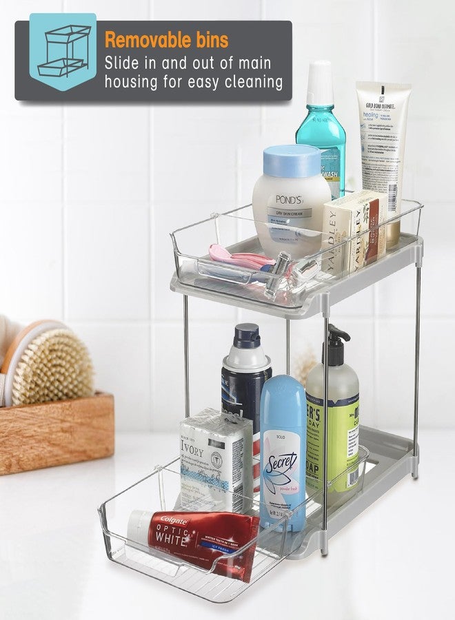 Polder 2-Tier Storage Caddy, Kitchen and Bathroom Organization and Storage, Under Sink Organizer with Plastic Shelves, Easy-to-Assemble Caddy Organizer, 8.4" x 13.1" x 10.1" - Image 4