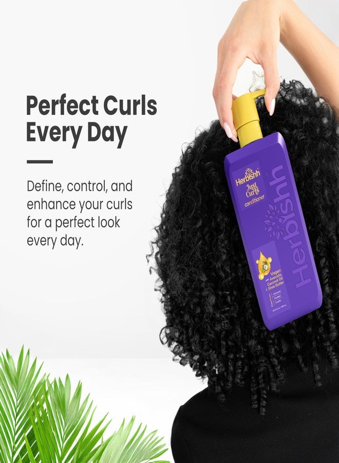 Herbishh Just Curls Shampoo Conditioner Combo (500ml x 2) | Curly Hair Products with Coconut & Shea Butter | Sulphate Free | Hair Care Kit | Vegan - Image 2