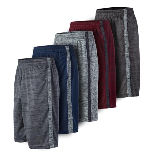 Essential Elements Athletic Shorts for Men - 5 Pack Men's Activewear with Pockets, Quick Dry Basketball Shorts - Sports Shorts for Workout, Gym, Running - Image 1