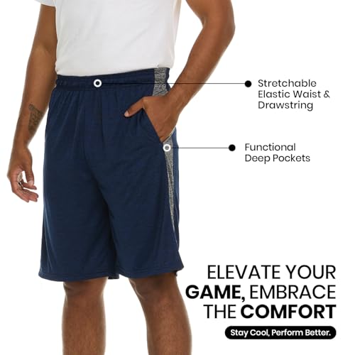 Essential Elements Athletic Shorts for Men - 5 Pack Men's Activewear with Pockets, Quick Dry Basketball Shorts - Sports Shorts for Workout, Gym, Running - Image 3
