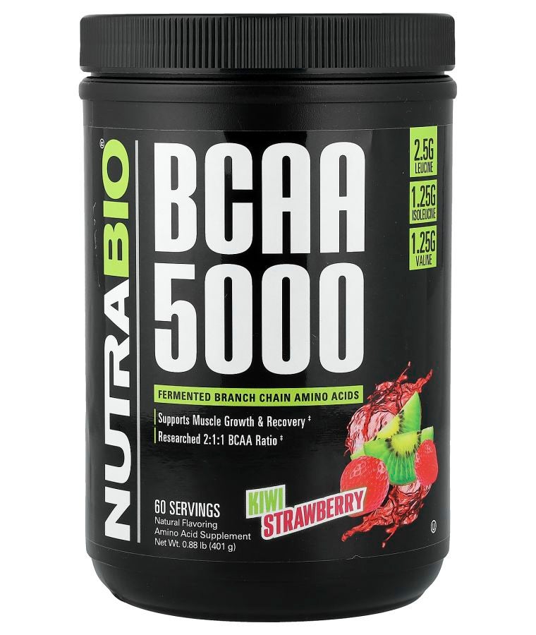 NutraBio BCAA 5000 Kiwi Strawberry 0.88 lb (401 g)
