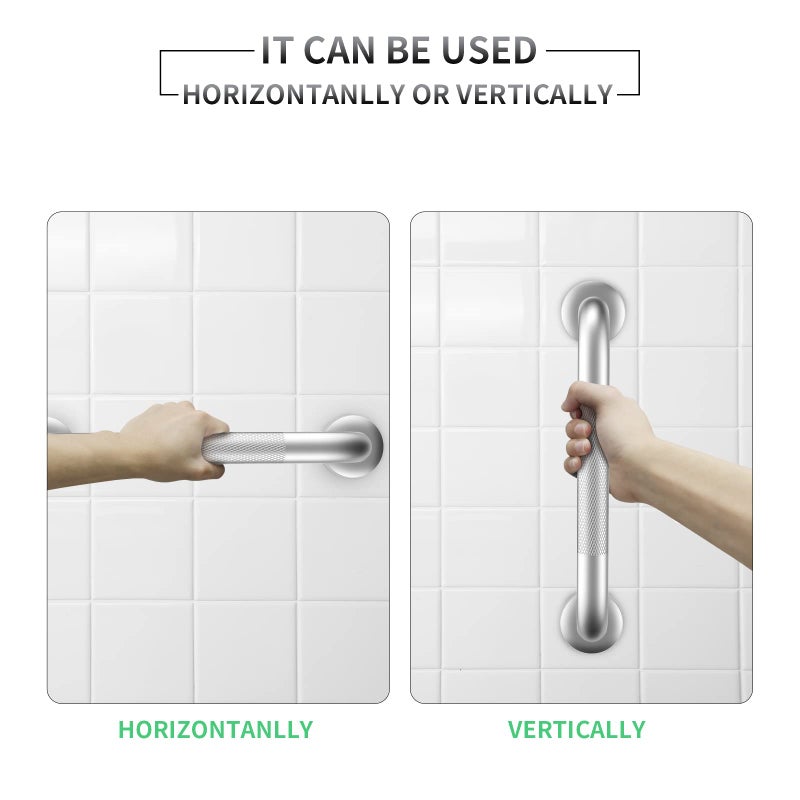 Gotega Grab Bars for Shower, 2 Pack 16 Inch Anti-Slip Safety Shower Handle for Senior, Stainless Steel Shower Grab Bars, Handicap Elderly Bathtub and Toilet Bathroom Assist - Image 4