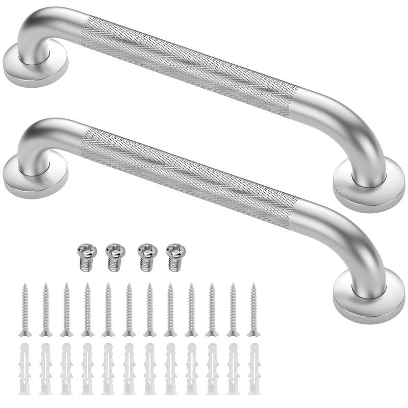Gotega Grab Bars for Shower, 2 Pack 16 Inch Anti-Slip Safety Shower Handle for Senior, Stainless Steel Shower Grab Bars, Handicap Elderly Bathtub and Toilet Bathroom Assist - Image 1