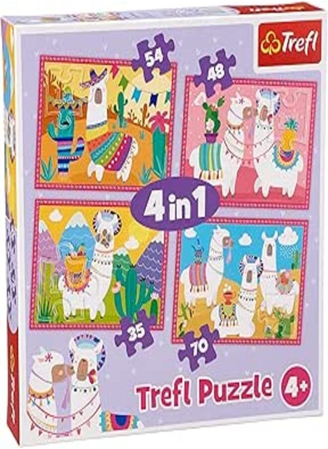 Trefl Trefl 4w1 Lamy Na Puzzle boy toys, girl toys, birthday gift, Christmas gift, growth, fun, for kids. 