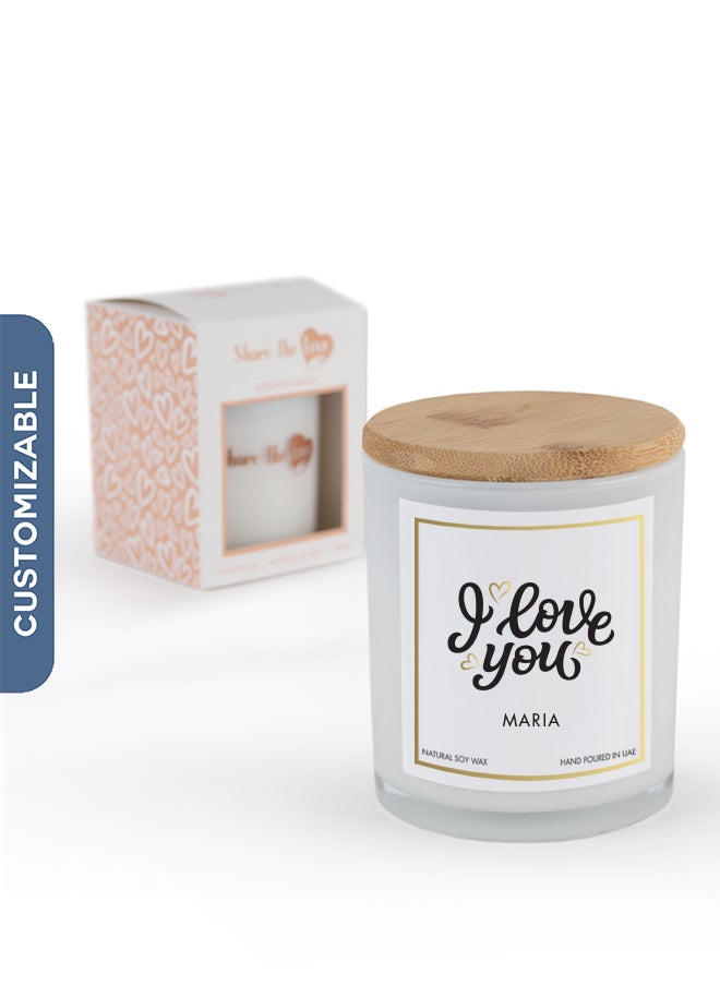 Share the Love Personalised Scented Candle – Premium Soy Wax, Ideal Gift for Valentine and Celebrating Special Occasions 