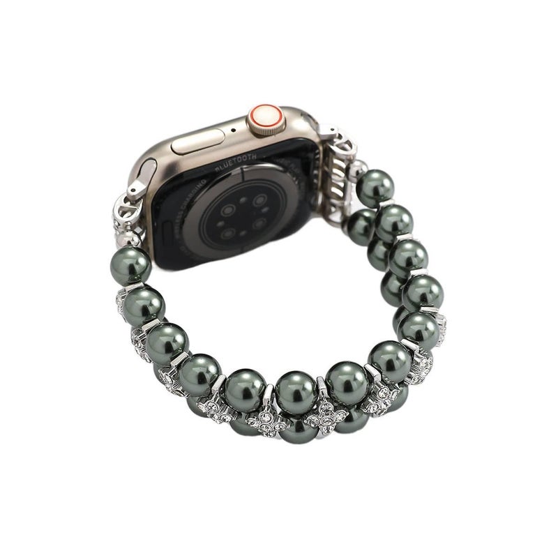 AD Green Resin Bracelet Strap Smartwatch Band Compatible with Apple Watch with Adjustable Fit Replacement Strap for Daily Wear - Image 3