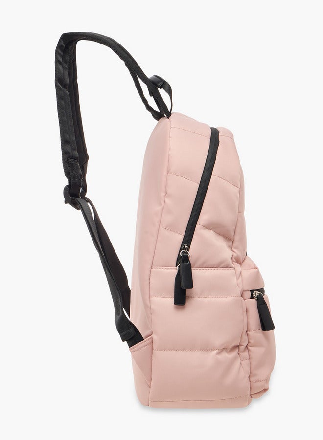 Lee Cooper Solid School Backpack with Zip Closure and Pouch - 31x14x42 cm  - Image 3
