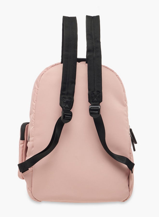 Lee Cooper Solid School Backpack with Zip Closure and Pouch - 31x14x42 cm  - Image 4