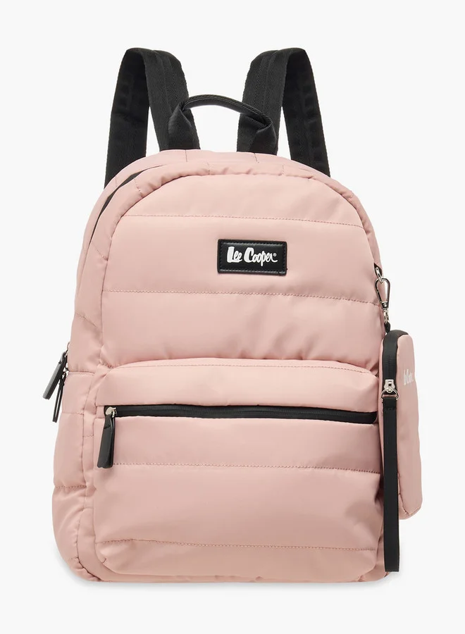 لي كوبر Solid School Backpack with Zip Closure and Pouch - 31x14x42 cm