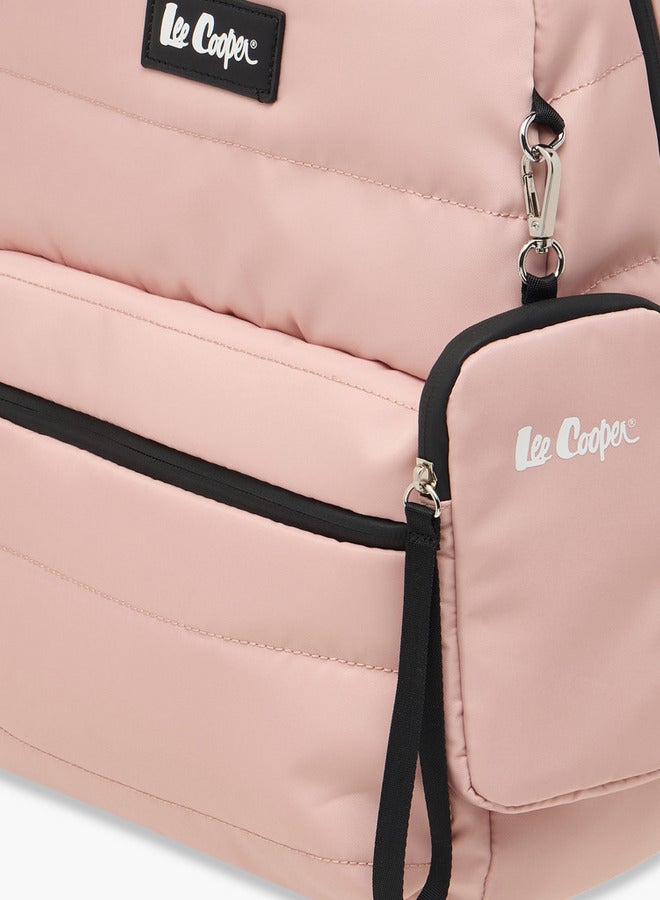 Lee Cooper Solid School Backpack with Zip Closure and Pouch - 31x14x42 cm  - Image 5