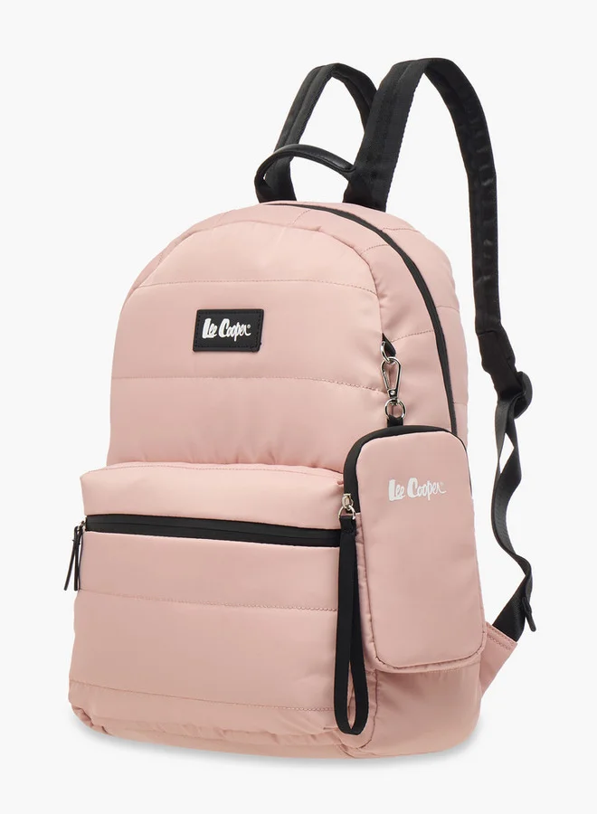 لي كوبر Solid School Backpack with Zip Closure and Pouch - 31x14x42 cm
