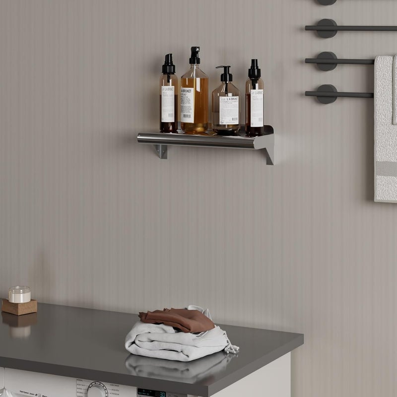 AmGood 6" X 16" Stainless Steel Wall Shelf | NSF | Metal Shelving | Garage, Laundry, Storage, Utility Room | Restaurant, Commercial Kitchen - Image 2