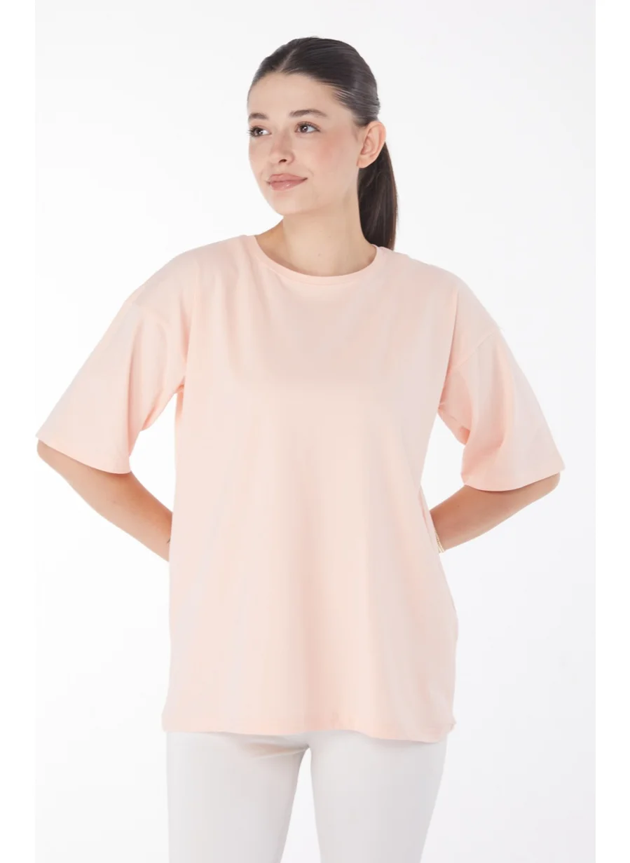 Tofisa Plain Crew Neck Women's Lilac T-Shirt - 25849